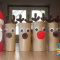 Cardboard tube Santa with reindeer